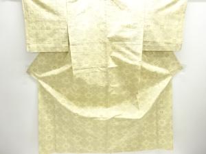 アンティーク　菱模様織り出し十日町紬単衣着物